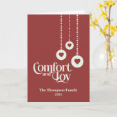 "Comfort and Joy" Rote Weihnachten Karte (Gelbe Blume)