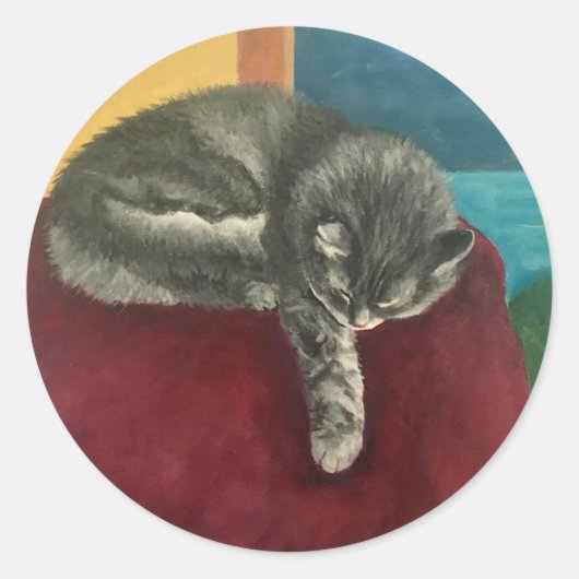 Comfort Cat Runder Aufkleber (Vorderseite)