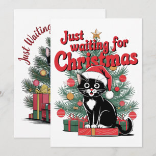 Comfort Colors® Weihnachtsbaum und Katze 2025 Feiertagskarte