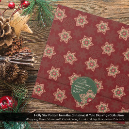 Comfort & Joy Holly Star Personalisiert Stickers