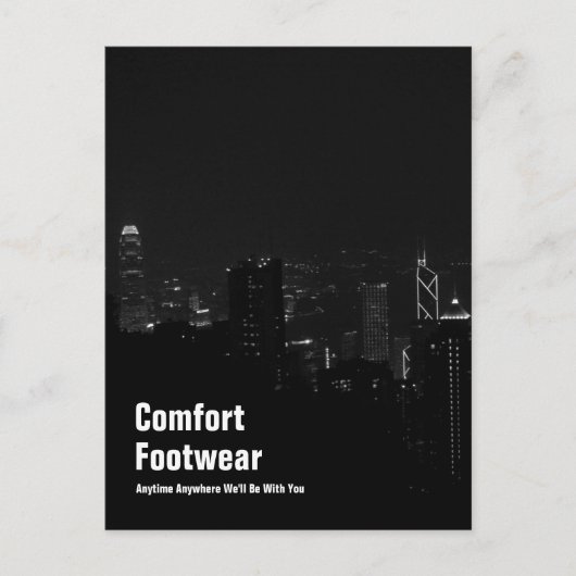 Comfort-Schuhe in Hong Kong Night View Postkarte (Vorderseite)