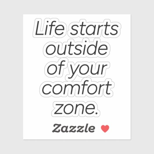 Comfort Zone Custom-Cut Vinyl Sticker (Blatt)