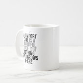 Comfort Zone Quotes Kaffeetasse (Vorderseite Links)