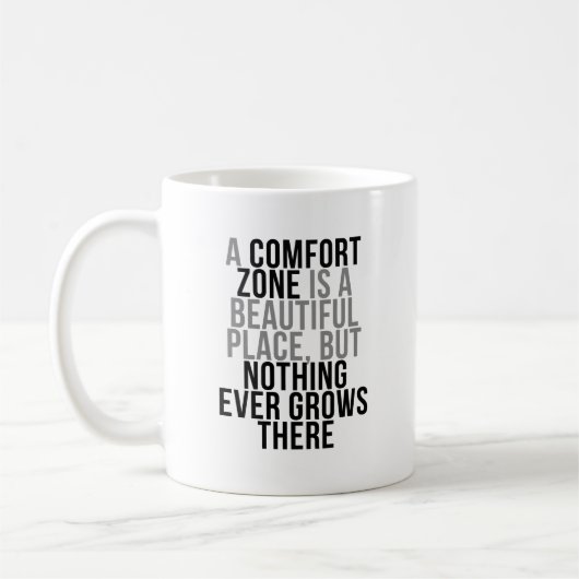 Comfort Zone Quotes Kaffeetasse (Links)