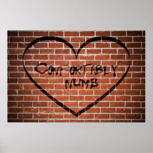 Comfortably Numb Word Art Poster