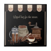 Comforting Liquid Hug French Press Coffee Art Fliese (Vorderseite)