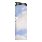 Comforting Sky Blue Bible Verse White Cross Thermosbecher (Nach rechts gedreht)