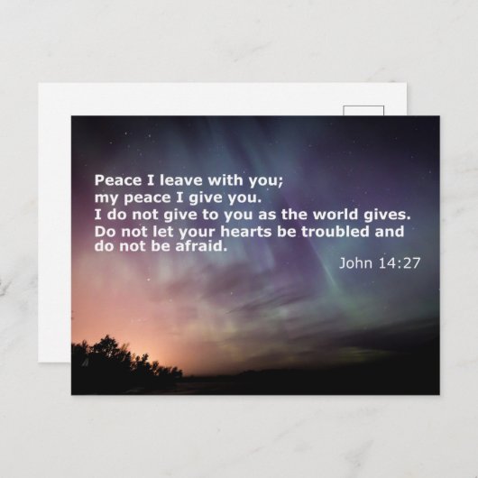 Comforting Words of Peace - Biblical Verse John 14 Postkarte (Vorne/Hinten)