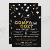 Comfy and Cozy New Year's Eve Party Invitation Einladung (Vorne/Hinten)