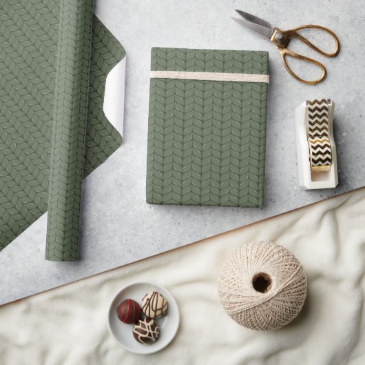 Comfy Cozy Knit Sweater Wrapping Paper - Green Geschenkpapier (Kunsthandwerk)
