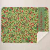 Comfy Frohe Weihnachten Urlaub Mistletoe Sherpa B Sherpadecke (Vorderseite (Horizontal))