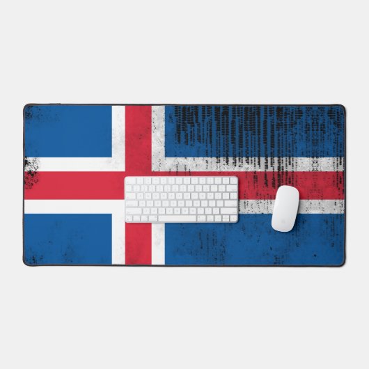 Comfy Gaming Desk Mat - Isländische Flagge Schreibtischunterlage (Tastatur & Maus)