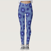 Comfy Hipster Blue Daisy Leggings (Vorderseite)