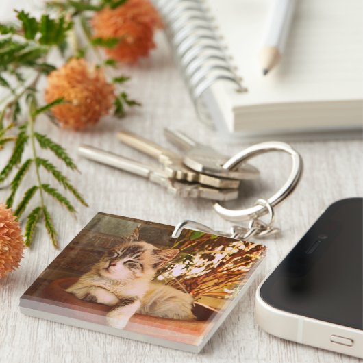 Comfy Sleepy Kitty Schlüsselanhänger (Vorderseite rechts)