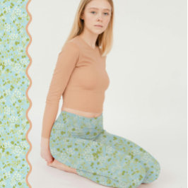 Comfy Yoga acqua Blume Leggings