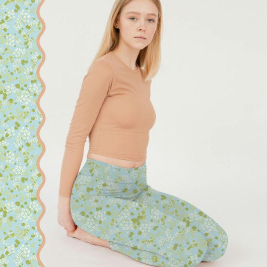 Comfy Yoga acqua Blume Leggings