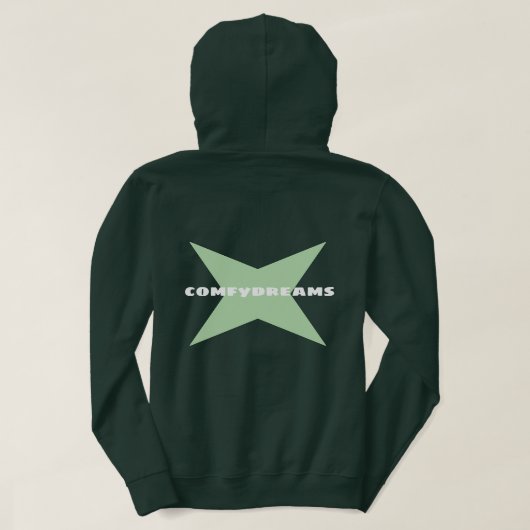 Comfydreams Green Star entworfen Hoodie (Design Rückseite)