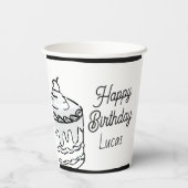 Comic 2D Boys Zweite Geburtstagsparty Pappbecher (Rückseite)