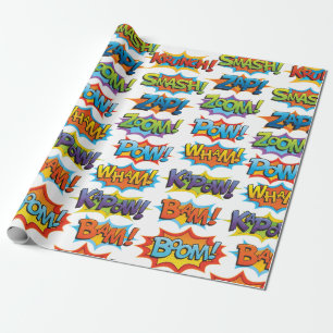 Comic Action Wort Geschenkpapier