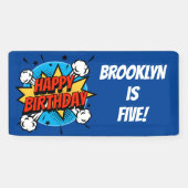 Comic Art Birthday Boy Typografie Banner (Horizontal)