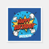 Comic Art Birthday Boy Typografie Serviette (Vorderseite)