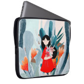 Comic Art Girl in Wald Laptopschutzhülle (Vorne Rechts)