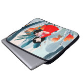Comic Art Girl in Wald Laptopschutzhülle (Vorne Knopf)