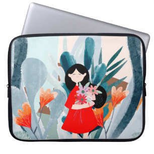 Comic Art Girl in Wald Laptopschutzhülle
