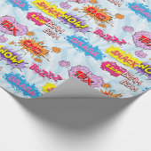 Comic-Art-Girly Superheld-Entwurf Geschenkpapier (Ecke)