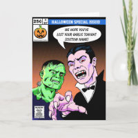 Comic-Art-Halloween-Gruß-Karte