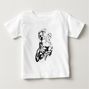 Comic-Art - oben fliegend, Schwarzweiss Baby T-shirt