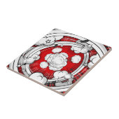 Comic-Art-rote Kampf-Wolken Fliese (Seite)