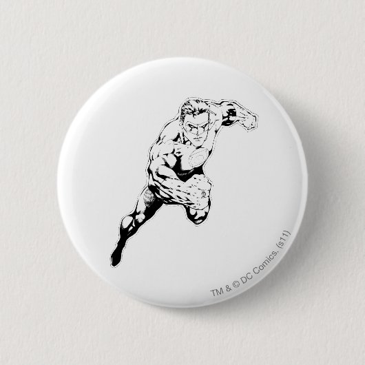 Comic-Art - schneller Sprung, Schwarzweiss Button (Vorderseite)