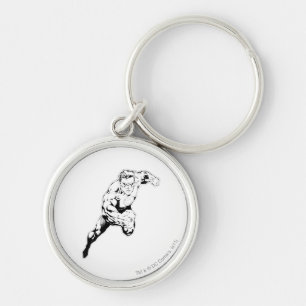 Comic-Art - schneller Sprung, Schwarzweiss Schlüsselanhänger