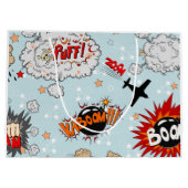 Comic-Art-Superheld-Entwurf Große Geschenktüte (Rückseite)