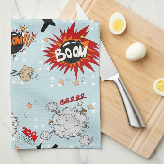 Comic-Art-Superheld-Entwurf Handtuch (Viertel Falte)