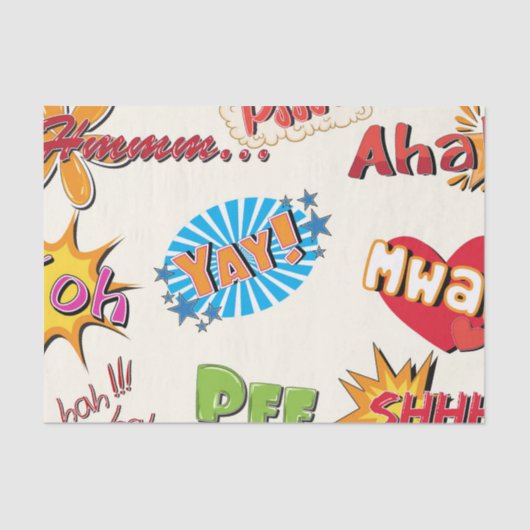 Comic-Art-Superheld-Girly Entwurf Seidenpapier (Vorderseite)