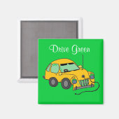 Comic-Auto-Fahre-grün Magnet (Vorderseite/Rückseite)