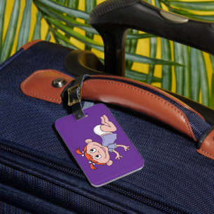 Comic-Babymädchen Krabbelnd Rote Haare Lila Schlei Gepäckanhänger