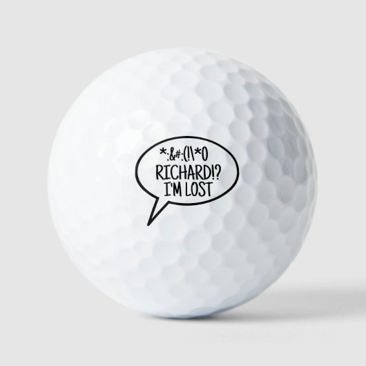 Comic Ballon Swear Symbole Golfer Lost Ball (Vorderseite)
