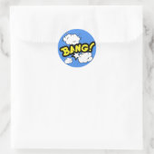 Comic Bang Design Runder Aufkleber (Tasche)