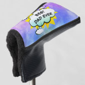 Comic bester Papa je personalisierter Golfkopf Abd Golf Headcover (3/4 Vorderseite)