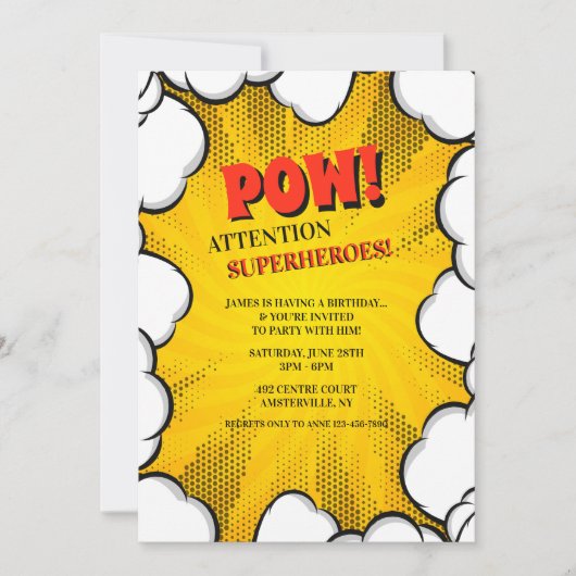 Comic bewölkt Einladung (Vorderseite)