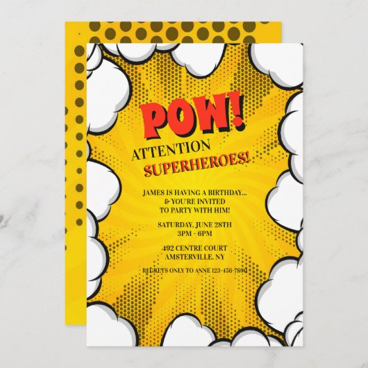 Comic bewölkt Einladung (Vorne/Hinten)