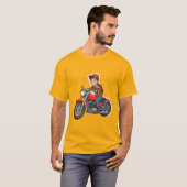 Comic-Biker auf einem Motorrad T-Shirt (Vorne ganz)