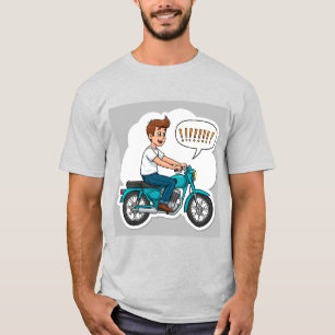 Comic-Biker auf einem Motorrad T-Shirt