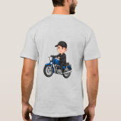 Comic-Biker auf einem Motorrad T-Shirt (Rückseite)