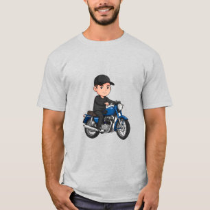 Comic-Biker auf einem Motorrad  T-Shirt