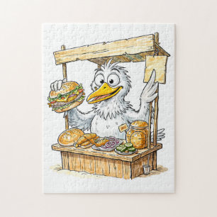 Comic Bird am Fischstand Puzzle