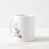 Comic Bird Beach Cleanup Crew Kaffeetasse (Vorderseite Links)